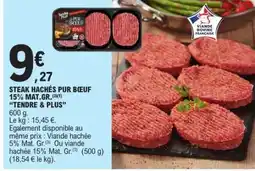E.Leclerc STEAK HACHÉS PUR BŒUF 15% MAT. GR offre