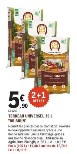 E.Leclerc TERREAU UNIVERSEL 35 L OR BRUN offre