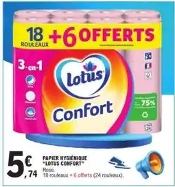 E.Leclerc PAPIER HYGIÉNIQUE 'LOTUS CONFORT' offre