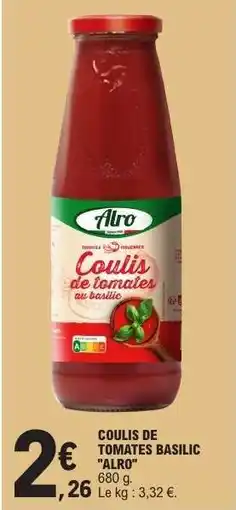 E.Leclerc COULIS DE TOMATES BASILIC ALRO offre