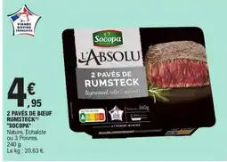 E.Leclerc 2 PAVÉS DE BŒUF RUMSTECK SOCOPA offre
