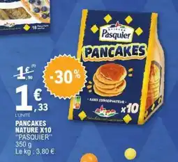 E.Leclerc Pancakes Nature x10 Pasquier offre