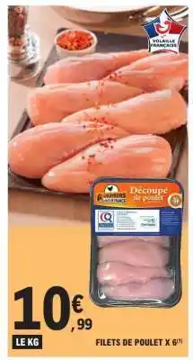 E.Leclerc FILETS DE POULET X 6 offre