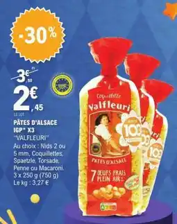 E.Leclerc PÂTES D'ALSACE IGP* X3 offre