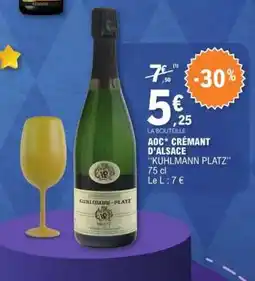 E.Leclerc AOC* CRÉMANT D'ALSACE KUHLMANN PLATZ offre