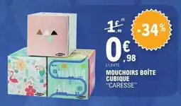 E.Leclerc MOUCHOIRS BOÎTE CUBIQUE CARESSE offre