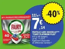 E.Leclerc Fairy - pastille lave-vaisselle platinium plus offre