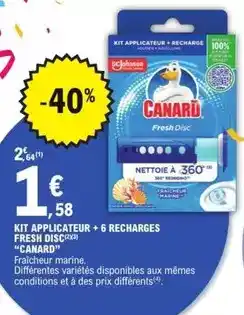 E.Leclerc Canard - kit applicateur + 6 recharges fresh disc offre