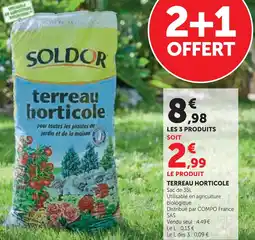 Hyper U Soldor terreau horticole offre