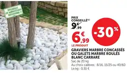 Hyper U Graviers marbre concassés blanc carrare offre