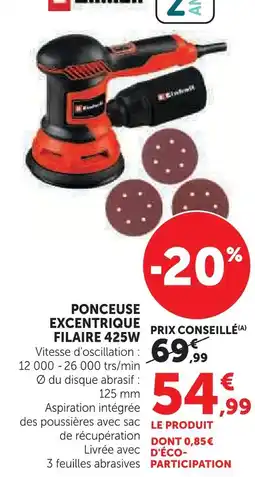 Hyper U Einhell ponceuse excentrique filaire 425w offre