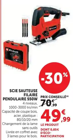 Hyper U Einhell scie sauteuse filaire pendulaire 550w offre