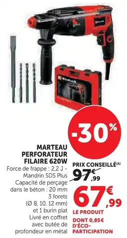 Hyper U Einhell marteau perforateur filaire 620w offre