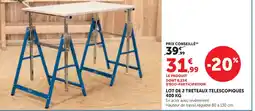 Hyper U Lot de 2 tréteaux télescopiques 400 kg offre