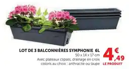 Super U Lot de 3 balconnières symphonie 6l offre