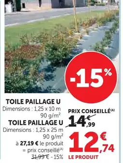 Super U U toile paillage offre