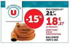 Super U U rallonge 25m u 16a offre