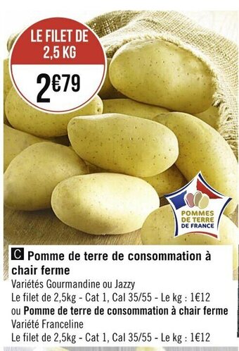 Casino Supermarchés Pomme de Terre de Consommation à Chair Ferme offre