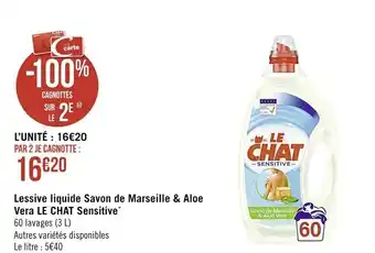 Casino Supermarchés Lessive Liquide Savon de Marseille & Aloe offre