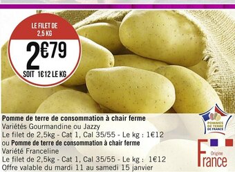 Casino Supermarchés Pomme de Terre de Consommation à Chair Ferme offre