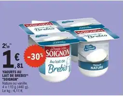 E.Leclerc SOIGNON Yaourts au lait de brebis offre