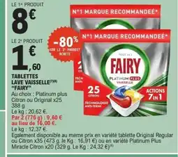 E.Leclerc FAIRY Tablettes lave vaisselle offre