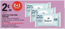 E.Leclerc BIOLANE Lingettes pour bébé offre
