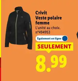 Lidl CRIVIT Veste polaire femme offre