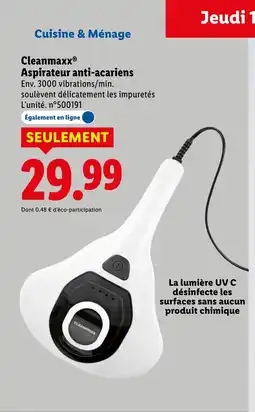 Lidl CLEANMAXX Aspirateur anti-acariens offre
