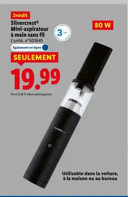 Lidl SILVERCREST Mini-aspirateur à main sans fil offre
