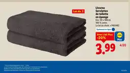 Lidl LIVARNO Serviettes de toilette en éponge offre