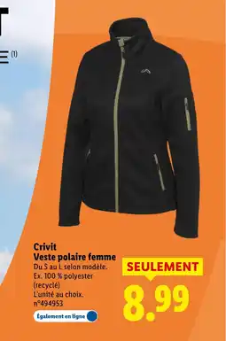 Lidl CRIVIT Veste polaire femme offre