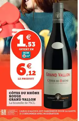 Utile GRAND VALLON Côtes du rhône rouge offre