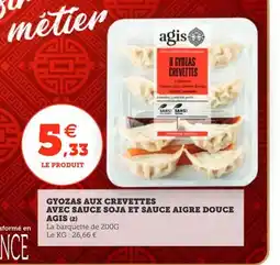Utile AGIS Gyozas aux crevettes avec sauce soja et sauce aigre douce offre