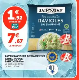 Utile SAINT-JEAN Pâtes ravioles du dauphiné label rouge offre