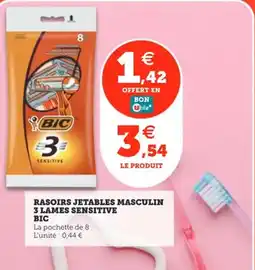 Utile BIC Rasoirs jetables masculin 3 lames sensitive offre