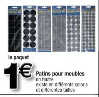 Patins pour meubles