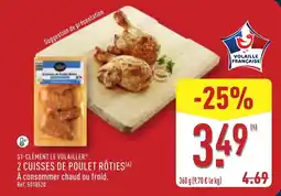 ALDI St-clément le volailler 2 cuisses de poulet rôties offre