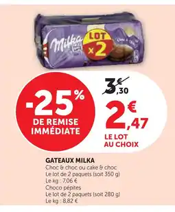Super U Milka gateaux offre