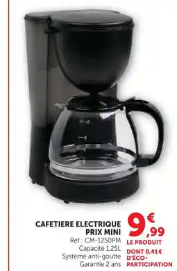 Super U Prix mini cafetière électrique offre
