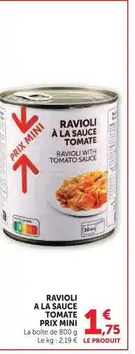 Super U Ravioli à la sauce tomate offre