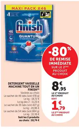 Super U Finish detergent vaisselle machine tout en un offre