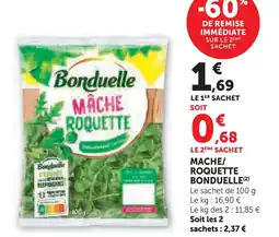 Super U Bonduelle mâche roquette offre