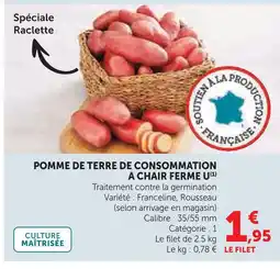 Super U U pomme de terre de consommation à chair ferme offre