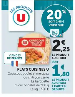 Super U U plats cuisines offre