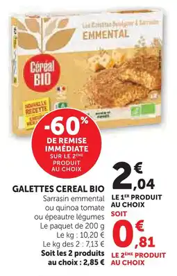 Super U Cereal bio galettes offre