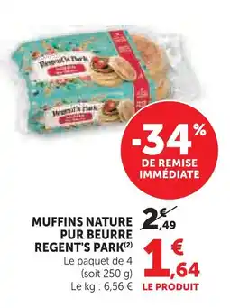 Super U Regent's park muffins nature pur beurre offre