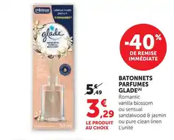 Super U Glade bâtonnets parfumés offre