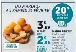 Super U U mandarine offre