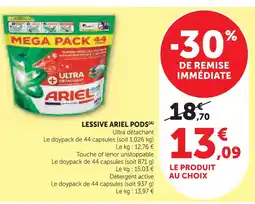Super U Ariel lessive pods(a) offre